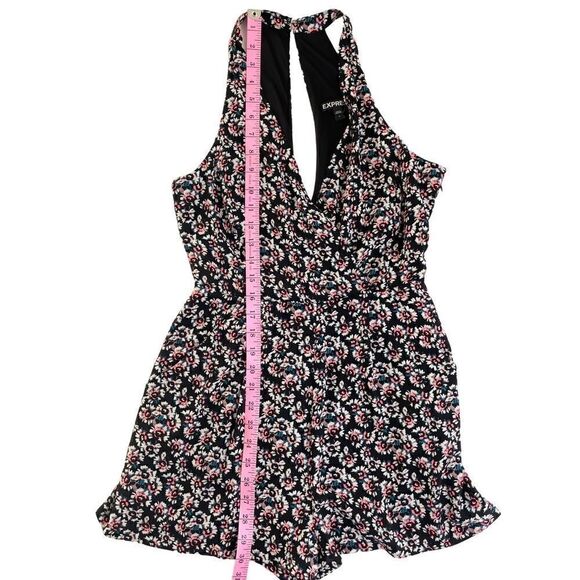 Express Floral Black Lined Romper Women’s Size 2 - Picture 10 of 11